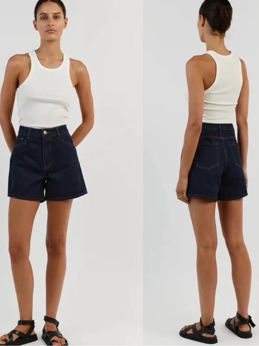 Dissh Piper Indigo Denim High Rise Mom Shorts Women's Size US 2